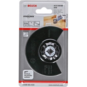 Lame de scie segment BIM Bosch ACZ 100 BB pour bois et métal, diamètre 100 mm.