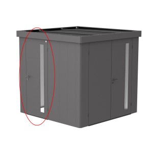 Porta doppia Biohort per casetta Neo, grigio quarzo metallizzato, accessorio per casette da giardino.