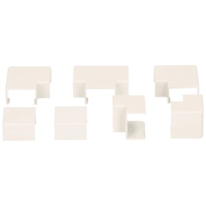 Lot de 7 raccords blancs pour goulottes, 16x10 mm, pour goulottes Plasfix.