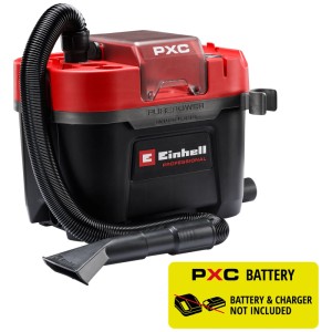 Einhell TP-VC 18/10 Li BL L-Solo aspirateur eau et poussière sans fil rouge et noir avec accessoires.