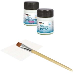 Kreul Foto Transfer Potch Set mit Pinsel, Lack und Potch zum Gestalten und Dekorieren.