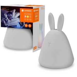 Luce notturna Ledvance LED Nightlux coniglio USB RGBW, 200x141x115mm. Lampada da notte per bambini con cambio colore.