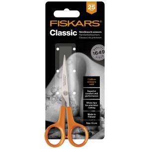 Forbici per hobby Fiskars Classic Micro-Tip, 13 cm, arancioni. Forbici di precisione per tagli fini.