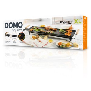 Confezione del Domo Grill da tavolo DO8312TP nero effetto legno, 1800 W.