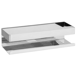 Mensola da parete Wenko Genova Shine, acciaio inox cromato, per riporre articoli da bagno.