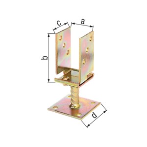 Support de poteau en U Gah Alberts, galvanisé, 100x71-131x110mm, pour constructions légères en bois.