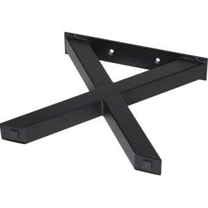 Piètement de banc noir en forme de X, 400x420 mm, pour construction de meubles.
