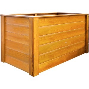 Aiuola rialzata in pino, 150x76x79 cm, in legno. Ideale per giardino, terrazza e balcone.
