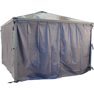 Set di tende Palram Canopia, antracite, per gazebo 3-4m, con porta a zip.