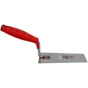 Cazzuola da muratore, 180 mm, con impugnatura morbida rossa per muratura e intonacatura confortevoli.