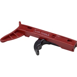 Pistolet à colliers de serrage rouge LUX-TOOLS pour tendre et couper les colliers.