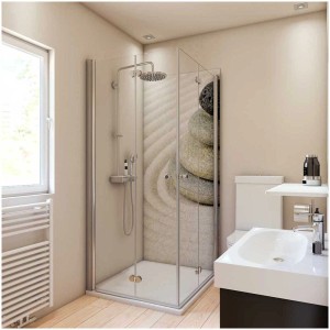 Bagno con pannello posteriore doccia Breuer foto Zen-Sand, 90x210 cm.
