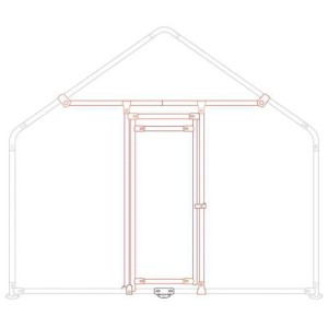 Zipper Kit porta ZI-CR-TK, 2,5 m, telaio in metallo per recinti per animali e voliere.