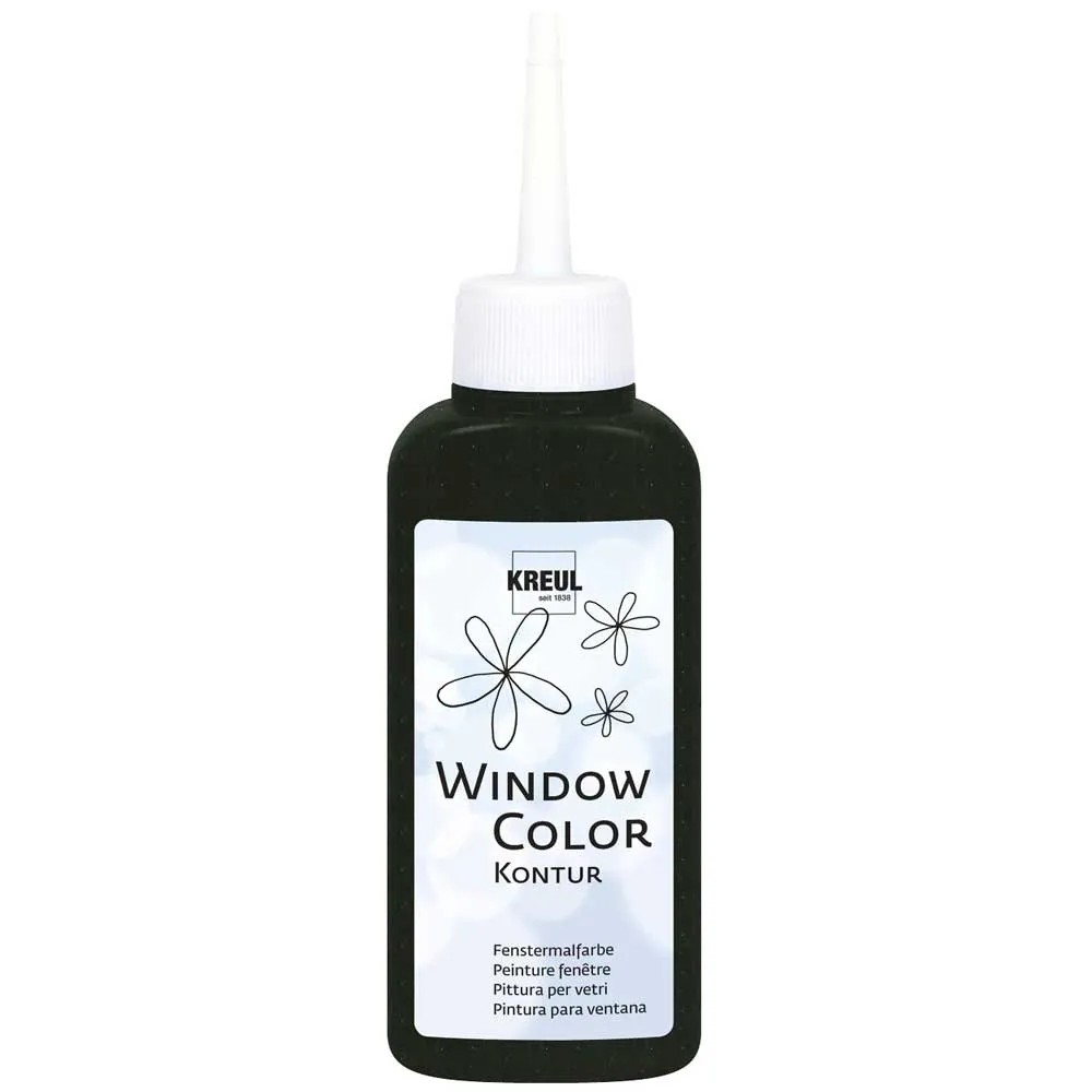 KREUL Window Colour Snow White - 80 Ml Water-Based Window Paint For Glass & Mirrors, Textured Finish