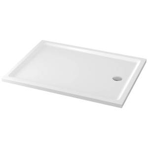 Receveur de douche rectangulaire blanc Cersanit Tako Slim, 120x90 cm, en acrylique avec bonde.