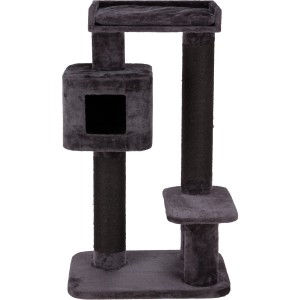Arbre à chat anthracite Trixie Izan avec plateformes et grotte pour chats.