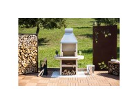 Nouvel Montagna Cheminée Grillkamin Stahl Beton Weiss (HxBxT) 170 x 110 x 95 cm