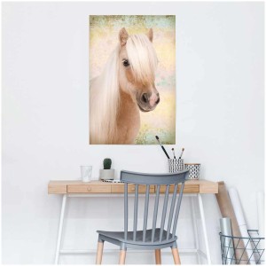 Maxiposter "Sweet Horse" (61x91,5 cm): Nahaufnahme eines hellen Pferdes mit langer Mähne.