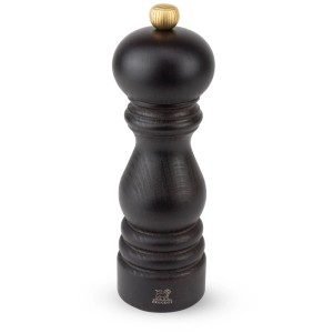 Peugeot Pfeffermühle Paris, dunkelbraunes Holz, 18 cm hoch. Klassisches Design für Küchenhelfer.