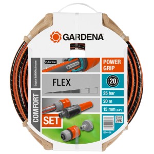 Gardena Flex tubo 15 mm (5/8) x 20 m set con raccordi, arrotolato.
