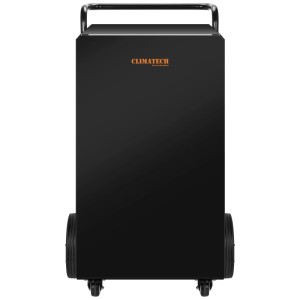 Déshumidificateur industriel Climatech YGH-90D, 90L, noir, avec roues et poignée.