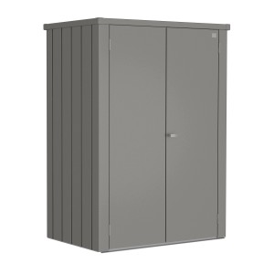 Armoire de terrasse Biohort Romeo, gris quartz métallisé, armoire de jardin pour terrasse et balcon.
