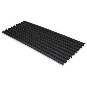 Plaque ondulée bitumée Onduline Base noire, 2000x855 mm, pour toiture d'abris de jardin et de carports.