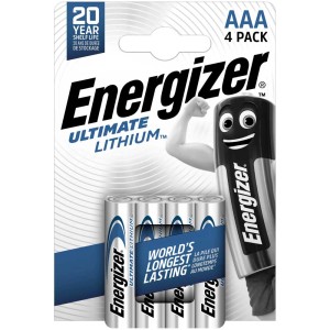 Energizer Ultimate Lithium AAA batterie, confezione da 4. Pile micro a lunga durata per dispositivi ad alta energia.