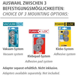 Opzioni di montaggio per accessori bagno Wenko: sistemi Vacuum-Loc, Turbo-Loc, Power-Loc.