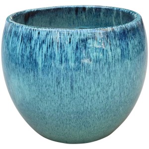Vaso per piante blu Azur Bowl, Ø 43 cm, in ceramica con smalto lucido per interni ed esterni.
