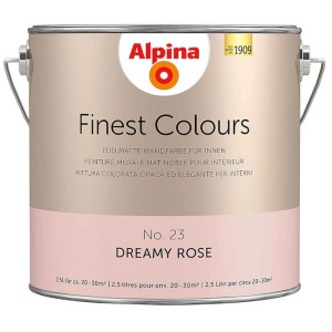 Boîte de peinture murale Alpina Finest Colours Dreamy Rose, mat, 2,5 l.