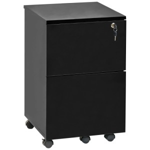 Beliani Armoire de bureau Johnson à roulettes noire 62 x 40 x 40 cm