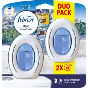 Febreze Désodorisant Salle de Bain Duo-Pack Pure Fresh, 2 pièces jusqu'à 120 jours.