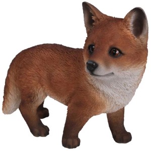 Stehender Vivid Arts Fuchs in Braun als Gartendeko, 22,5x27,5x13,7 cm.