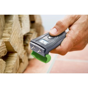 Igrometro Burg Wächter Dry PS 7400 che misura l'umidità del legno.