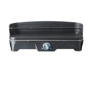 Nouvel Grill elettrico Square, acciaio nero, con controllo della temperatura. Ideale per balcone e terrazza.