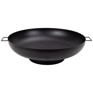 Brasero Nouvel Elegante noir en acier, Ø 75 cm, avec poignées pour jardin et terrasse.