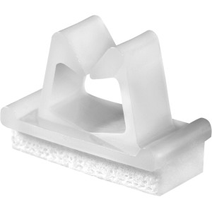Attache-câbles OBI blanc autocollant, lot de 10 pour une fixation facile des câbles.