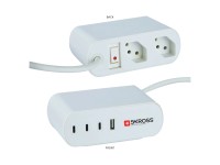 Skross Multipresa Bianco 2 x T13 / 3 x USB-C / 1 x USB-A / lunghezza cavo 3 m