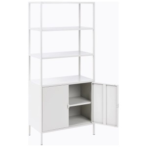 Beliani Armoire de bureau Kauri gris clair 180 x 80 x 40 cm