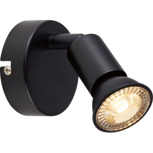 Spot singolo Concio GU10 nero opaco per interni.