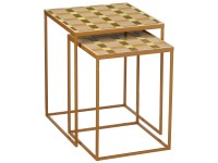 Mica Decorations Table d'appoint Bologna fer Marron (HxlxP) 48 x 38 x 38 cm