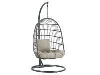 Beliani Hängesessel Allera mit Gestell Schwarz