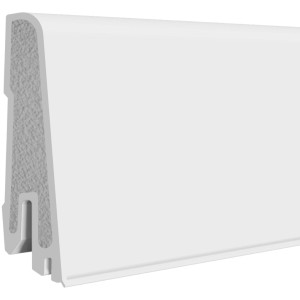 Plinthe blanche Modern 60 Clip, 60x14,5x2500 mm, en PVC, pour une finition murale propre.