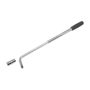 Clé à écrous de roue LUX avec manche télescopique et douille 17/19 mm pour changement de pneus auto.