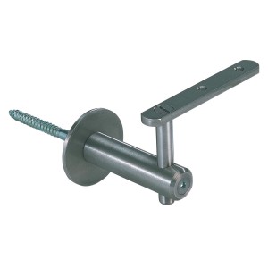 Support de main courante rond V2A en acier inoxydable avec matériel de fixation pour mains courantes.
