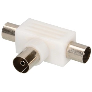 Schwaiger Répartiteur d'antenne 2 voies, blanc, pour connexion radio et TV.