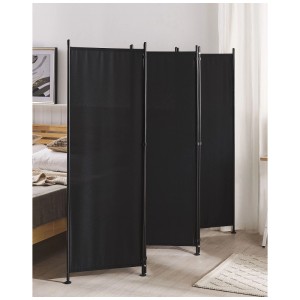 Paravent noir Beliani Narni 5 panneaux, 170x267 cm, séparateur de pièce ou écran d'intimité.