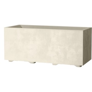 Fioriera Deroma Millennium, 59 cm, bianco perla, in plastica con riserva d'acqua per interni ed esterni.