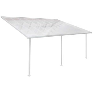 Copertura per terrazza Feria, 606x370cm, con pannelli in policarbonato e telaio in alluminio.